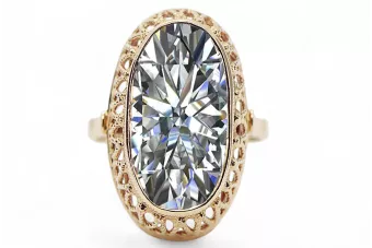 Zircon 14K Yellow gold Ring Vintage vrc129y